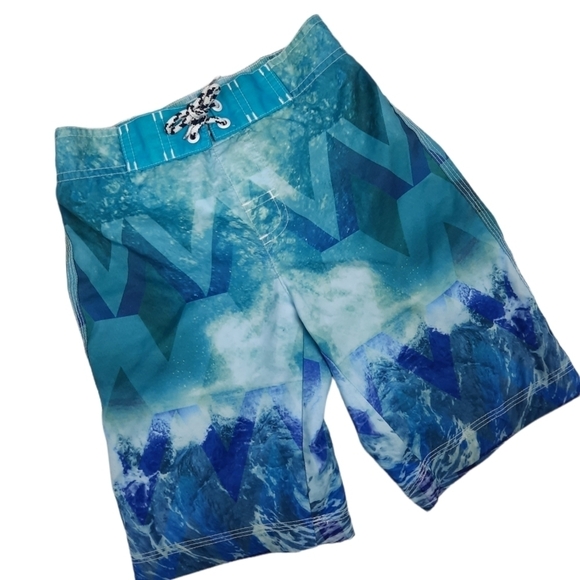 Gymboree Boys Swim Trunks Ocean Waves Geometric Size‎ Small 5/6 Boys - Picture 1 of 5